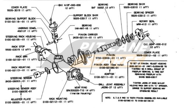 STEERING RACK ASSEMBLY Diagram